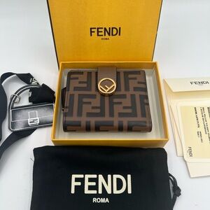 Fendi FF zucca compact wallet in box